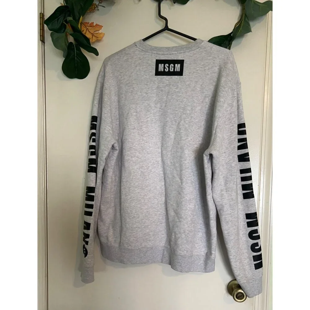 MSGM Milano Logo Sweatshirt Unisex Size M Pullover Crewneck Preppy Urban Hip Hop - Picture 2 of 8